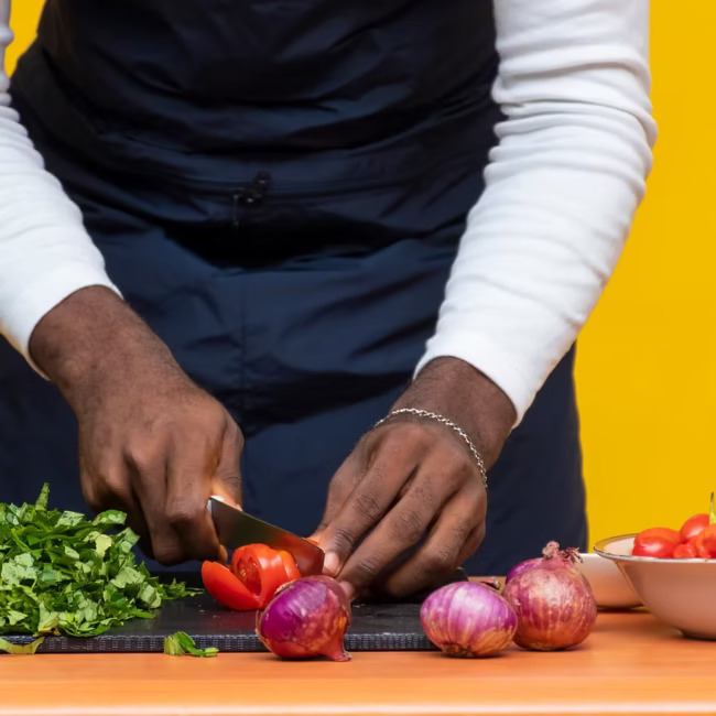 chopping veggies homepage side